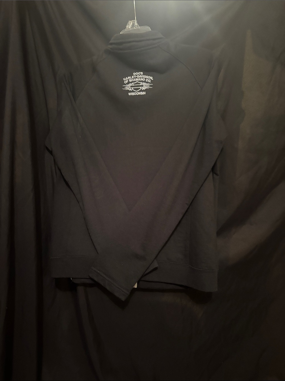 Harley-Davidson Black Jacket with White Trim and Orange Logo - Picture 2 of 4